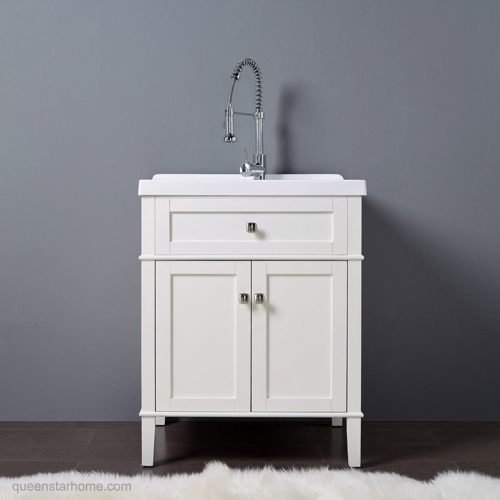 QS-AR 28” white bathroom vanity cabinet